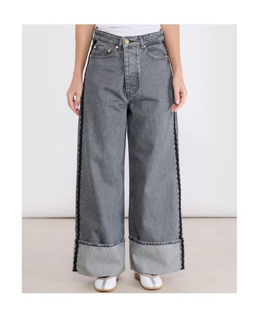 Ganni Gray Belt Loop Jeans