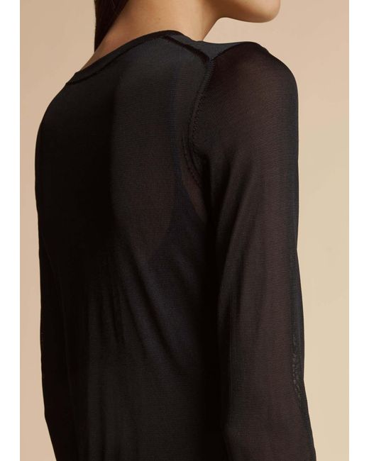 Khaite Black Long-Sleeved Dress