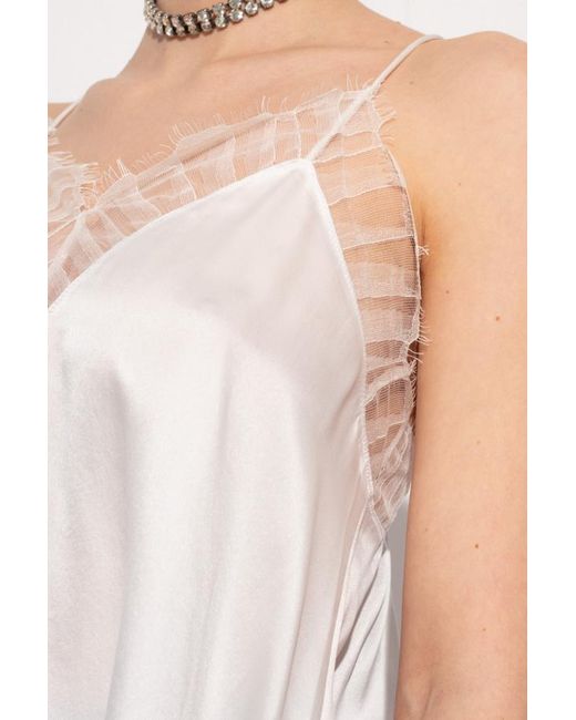 IRO White Glistening Lace-Embellished Top