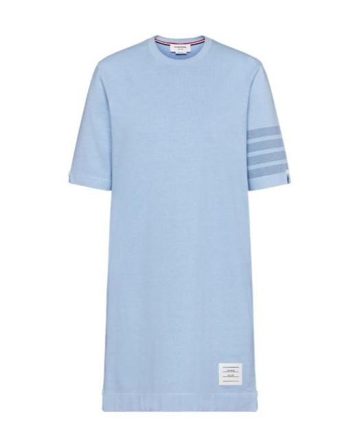 Thom Browne Blue 4-Bar Jersey Mini Dress
