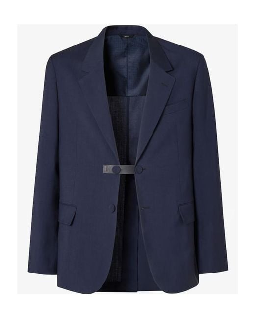 Fendi Blue Single Breasted Tailored Blazer for men