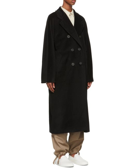 Max Mara Black Madame Double-Breasted Coat