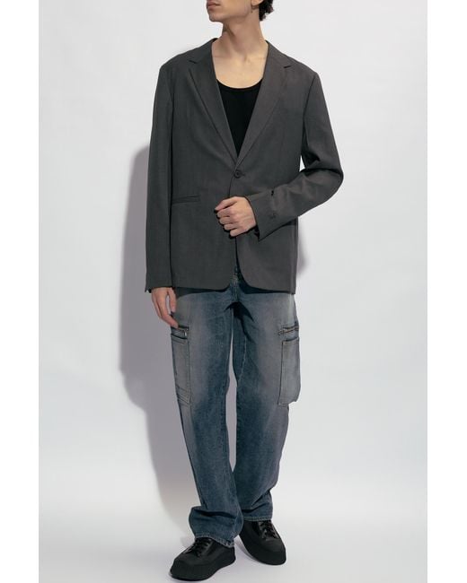 Givenchy Gray Single-Breasted Tailored Blazer for men