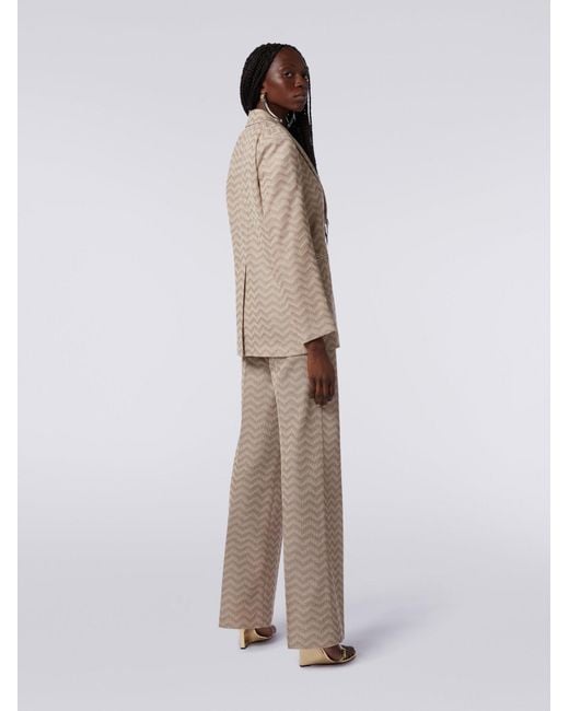 Missoni Natural Zigzag Single-Breasted Tailored Blazer