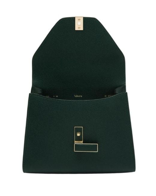 Valextra Green Iside Top Handle Mini Bag