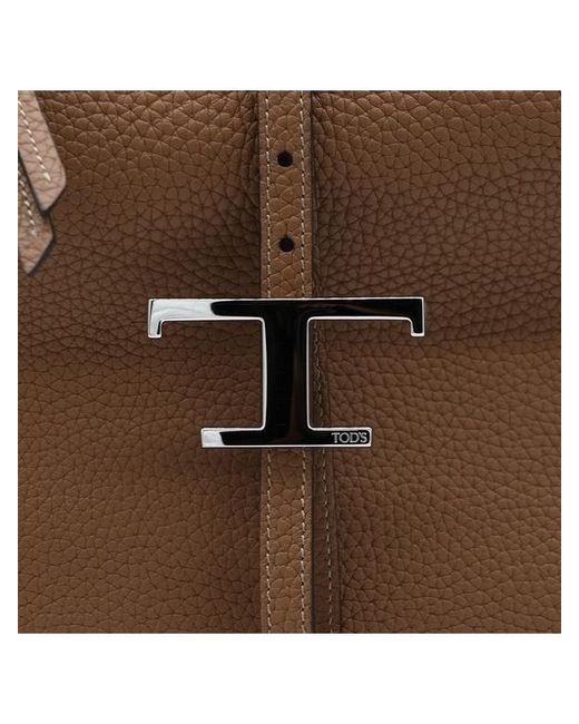 Tod's Brown Zippered Shoulder Bag