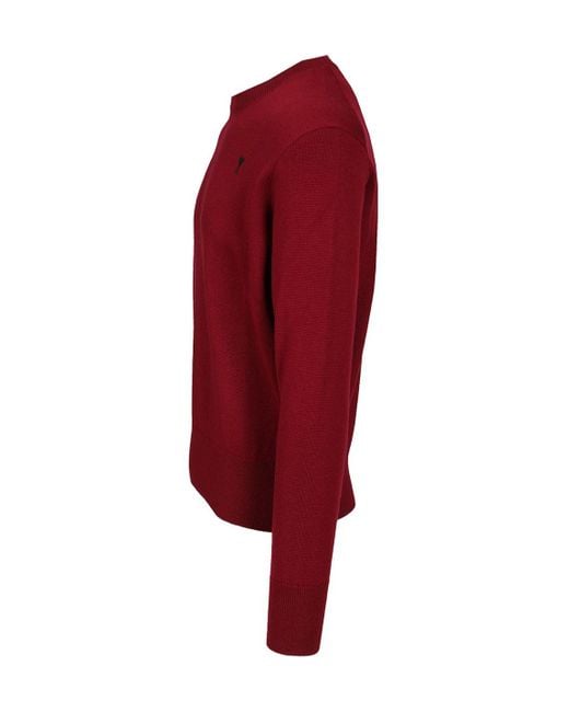 AMI Ami De Coeur Logo Embroidered Crewneck Jumper for men