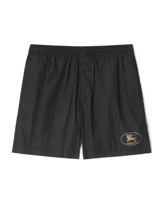 Burberry Black Knight Stamp Swim Shorts for men