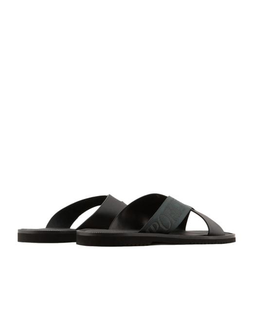 Emporio Armani Black Logo Strap Sandals for men