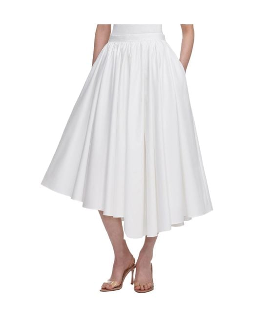 Self-Portrait White Pleated Maxi Skirt