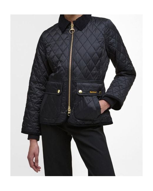 Barbour Black Logo Embroidered Quilted Jacket