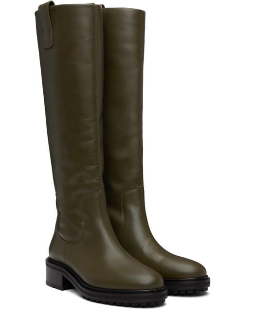 Aeyde Green Henry Leather High Boots