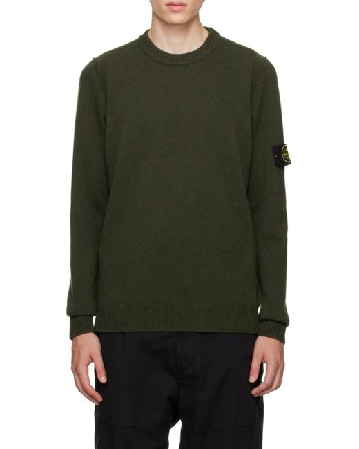 Stone Island Gray Logo Patch Crewneck Jumper for men