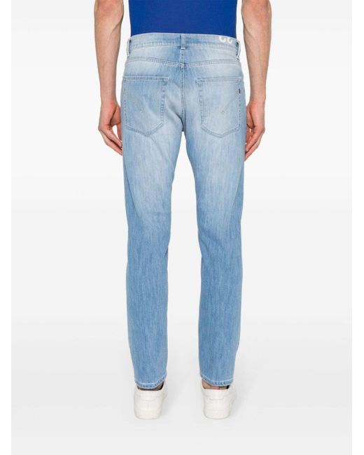Dondup Blue Dian Logo-Plaque Jeans for men