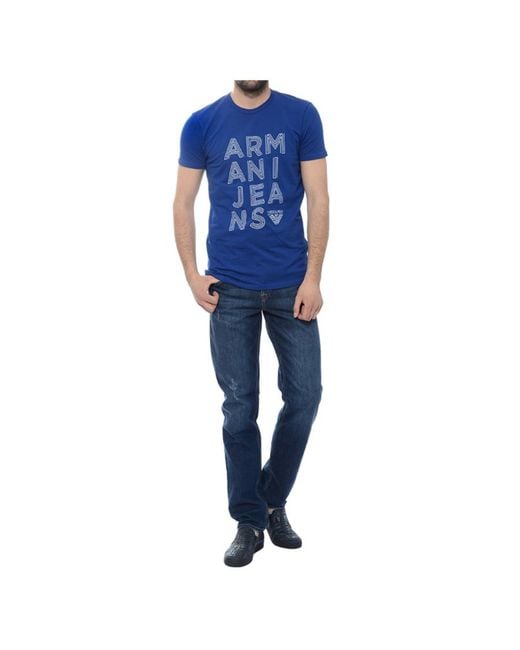 Armani Jeans Blue Logo T-Shirt for men