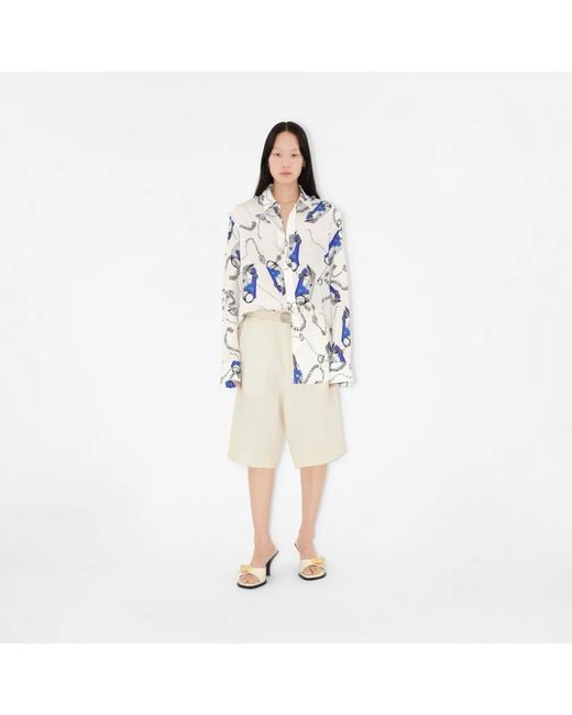Burberry White Bay Leather Mules