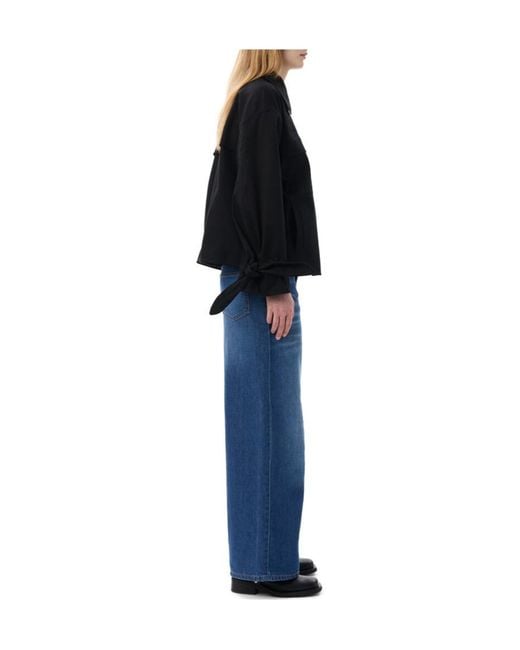 Ganni Black Herringbone Buttoned Jacket