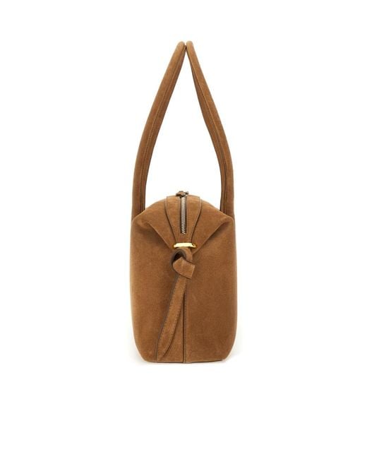 Yuzefi Brown Brioche Duffle Shoulder Bag