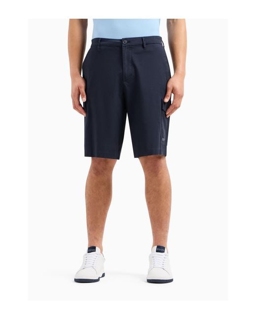 ARMANI EXCHANGE Blue Wide-Leg Shorts for men