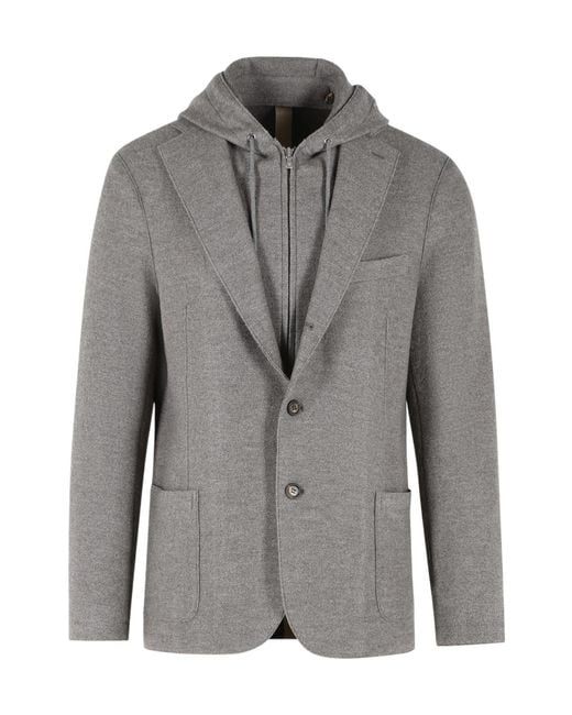 Eleventy Gray Layered Blazer for men