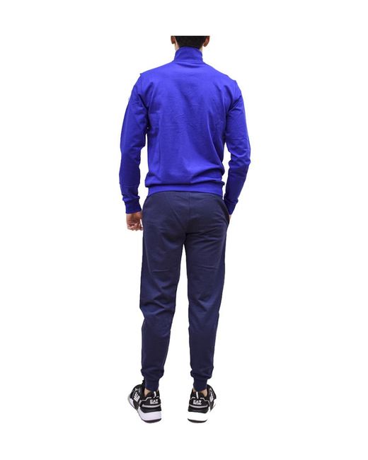 EA7 Blue Sportswear Two-Piece Coat And Pants Set for men