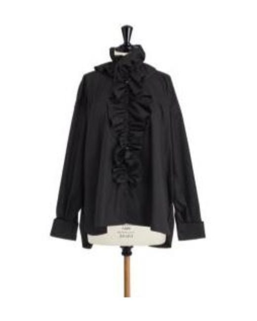 Dior Black Blouse With Removable Ruched Collar