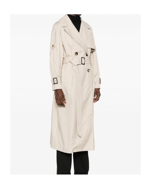 Max Mara Natural Collared Long-Sleeved Trench Coat