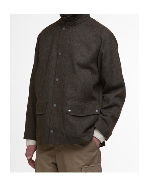 Barbour Black Bedale Wool Jacket for men