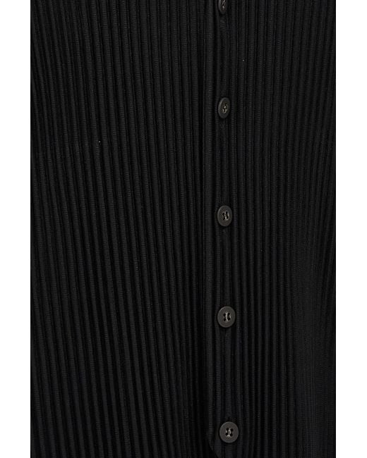 Homme Plissé Issey Miyake Black Homme Plissé Issey Miyake Pleated V-Neck Button-Down Waistcoat for men
