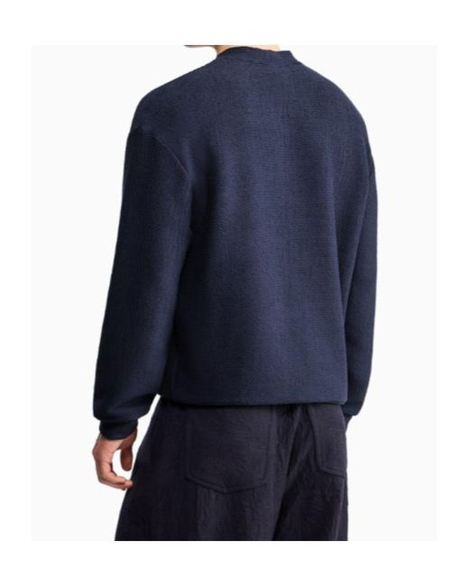 Giorgio Armani Blue Long-Sleeve Sweatshirt for men