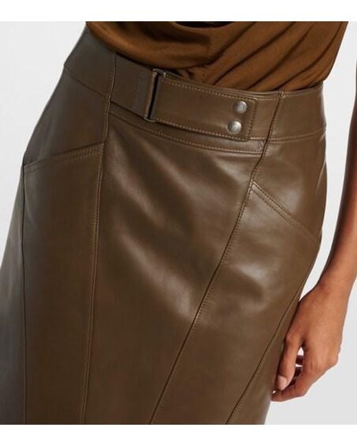Tom Ford Brown Leather Miniskirt