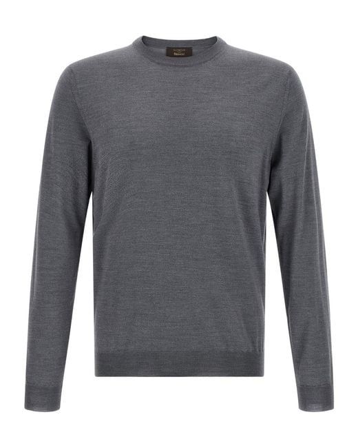 Zanone Gray Flexwool Crew Neck Knitwear for men