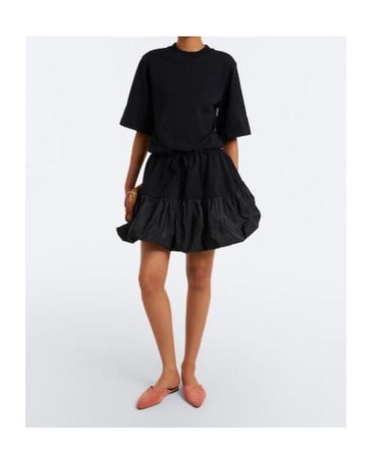 Patou Black Faille-Trimmed Cotton Minidress