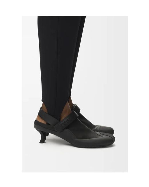 Loewe Black Round-Toe Open-Heel Sandals