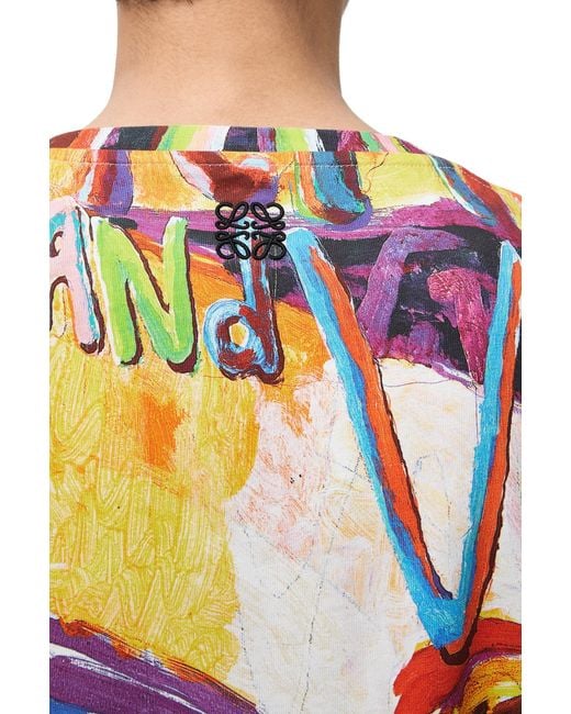 Loewe Multicolor Printed Cotton Oversize T-Shirt for men
