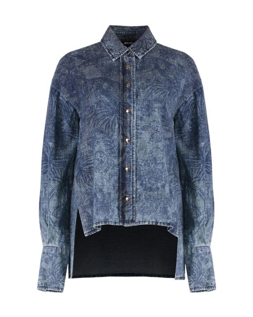 Just Cavalli Blue Buttoned Denim Shirt