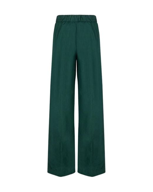 P.A.R.O.S.H. Green High-Waist Satin Trousers