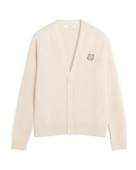 Maison Kitsuné Natural Fox Head Cotton Cardigan for men