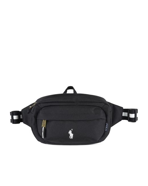 Polo Ralph Lauren Black Logo Embroidered Bum Bag for men
