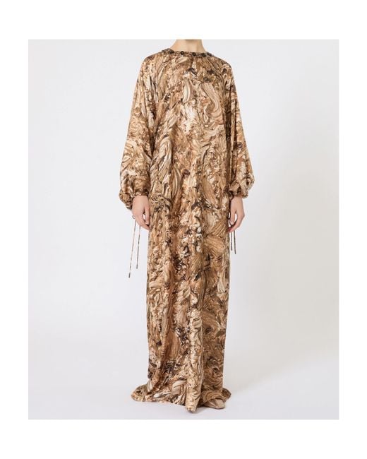 Max Mara Natural Printed Silk Tunic Dress