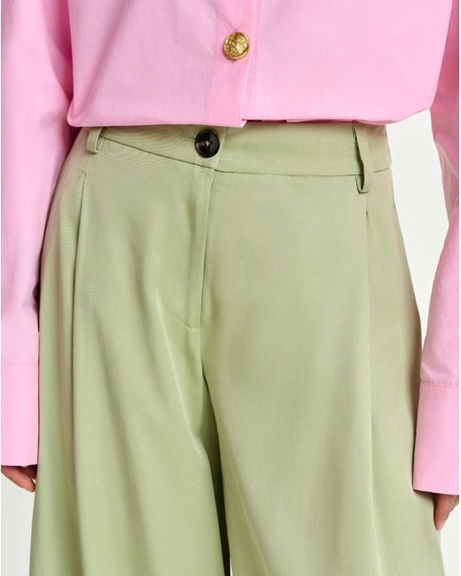 Essentiel Antwerp Green Casual Pants With Belt Loops