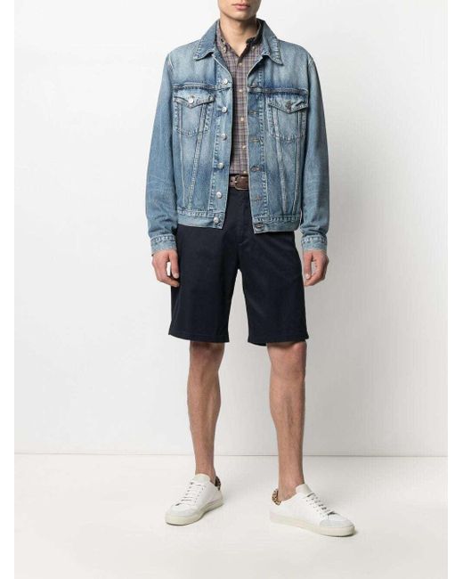 Department 5 Blue Logo-Patch Shorts for men