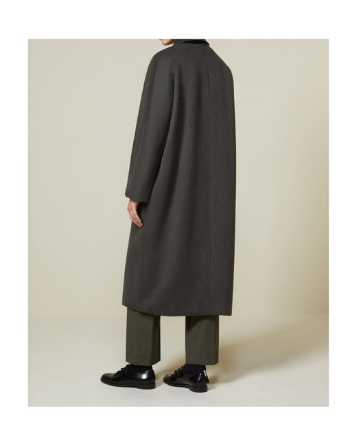 Max Mara Black Angus Double-Breasted Oversized Coat