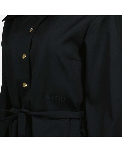 Patou Black Collared Button-Up Dress