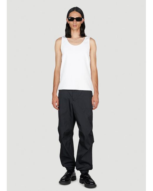 Prada Black Casual Pants With Waist And Loop Straps for men