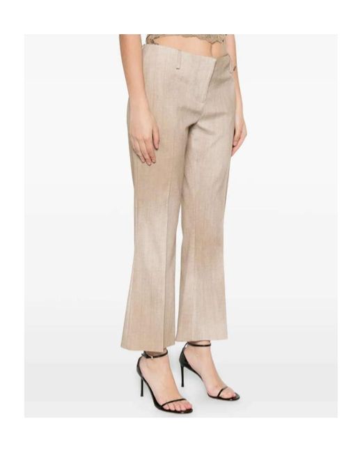 Ermanno Scervino Natural Emy Textured Cropped Trousers