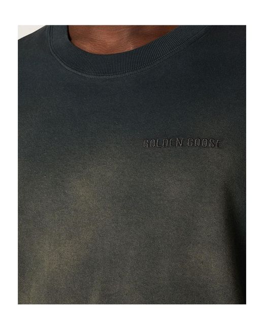 Golden Goose Deluxe Brand Black Vintage Effect Crewneck T-Shirt for men