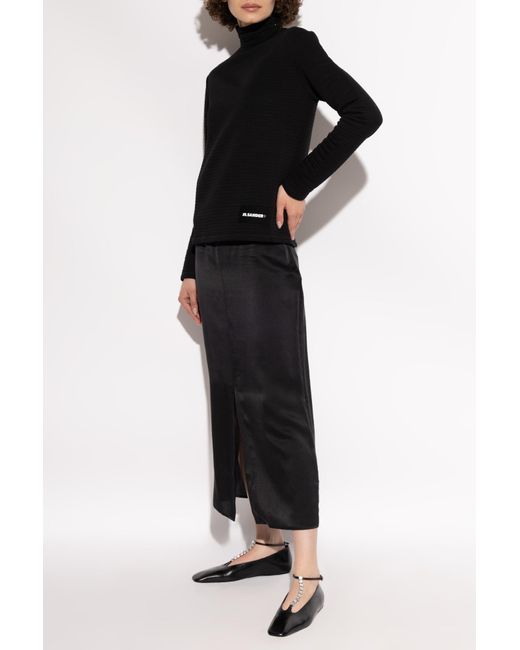 Jil Sander Black Logo Patch Jumper
