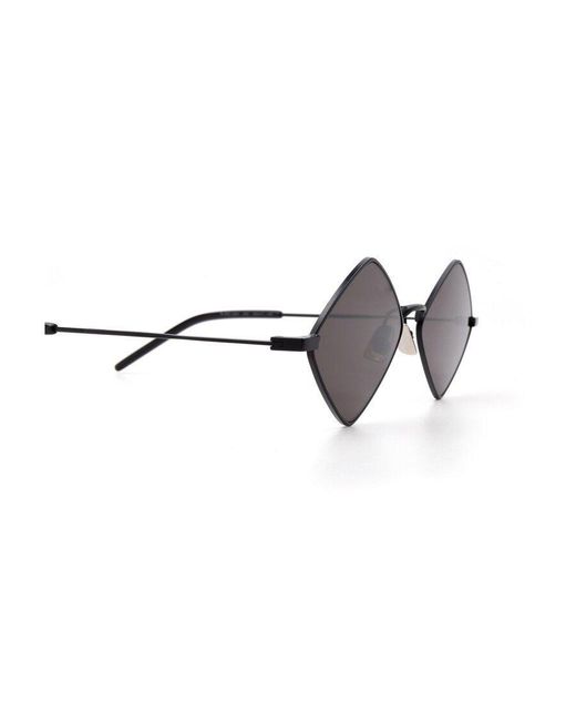 Saint Laurent White Eyewear Lisa Geometric Frame Glasses for men