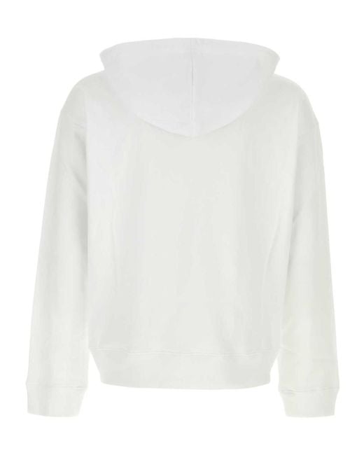 Moschino White Drawstring Hoodie for men